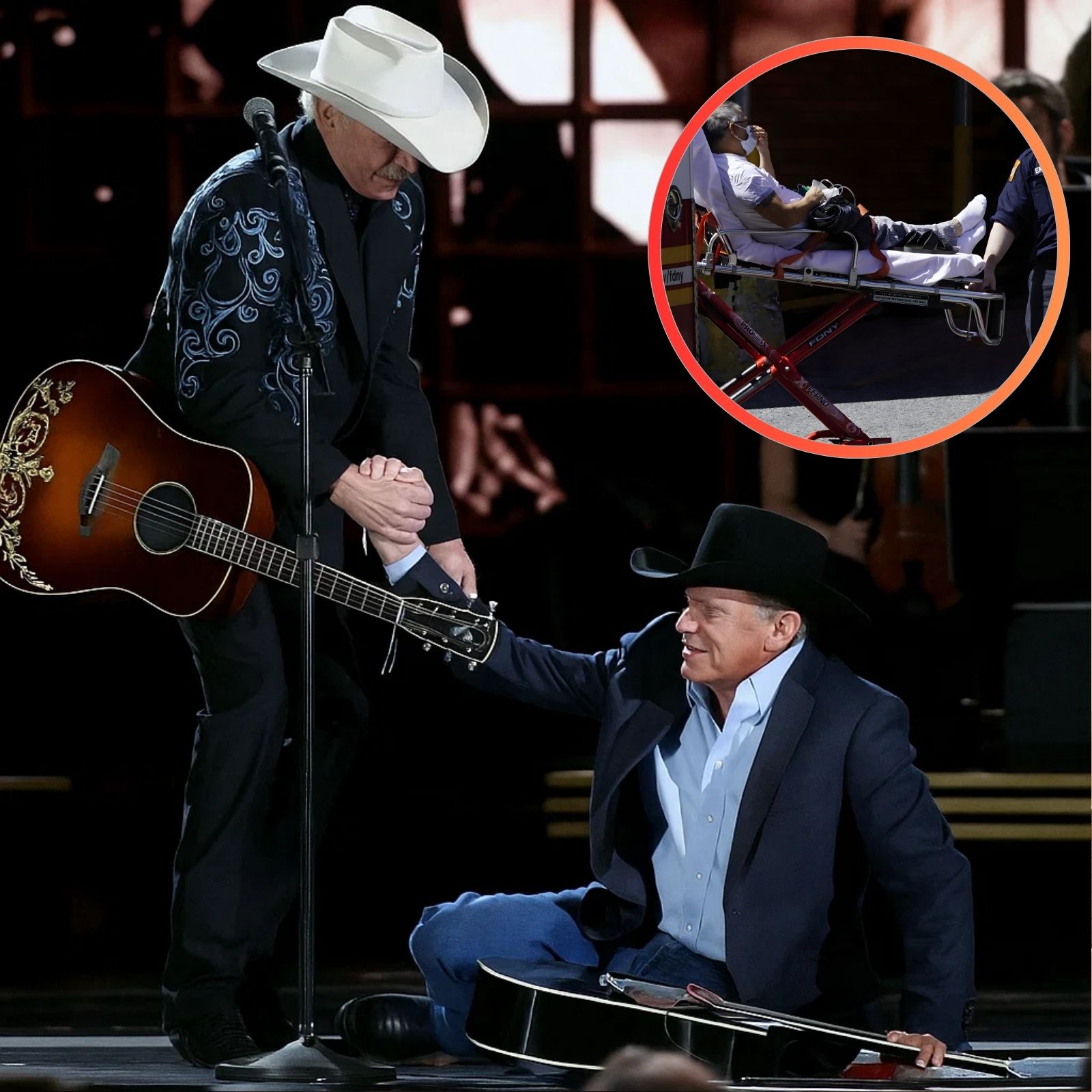 PANIC ON STAGE WHEN THE MUSIC STOPPED: THE NIGHT ALAN JACKSON RAN TO SAVE GEORGE STRAIT’S LIFE