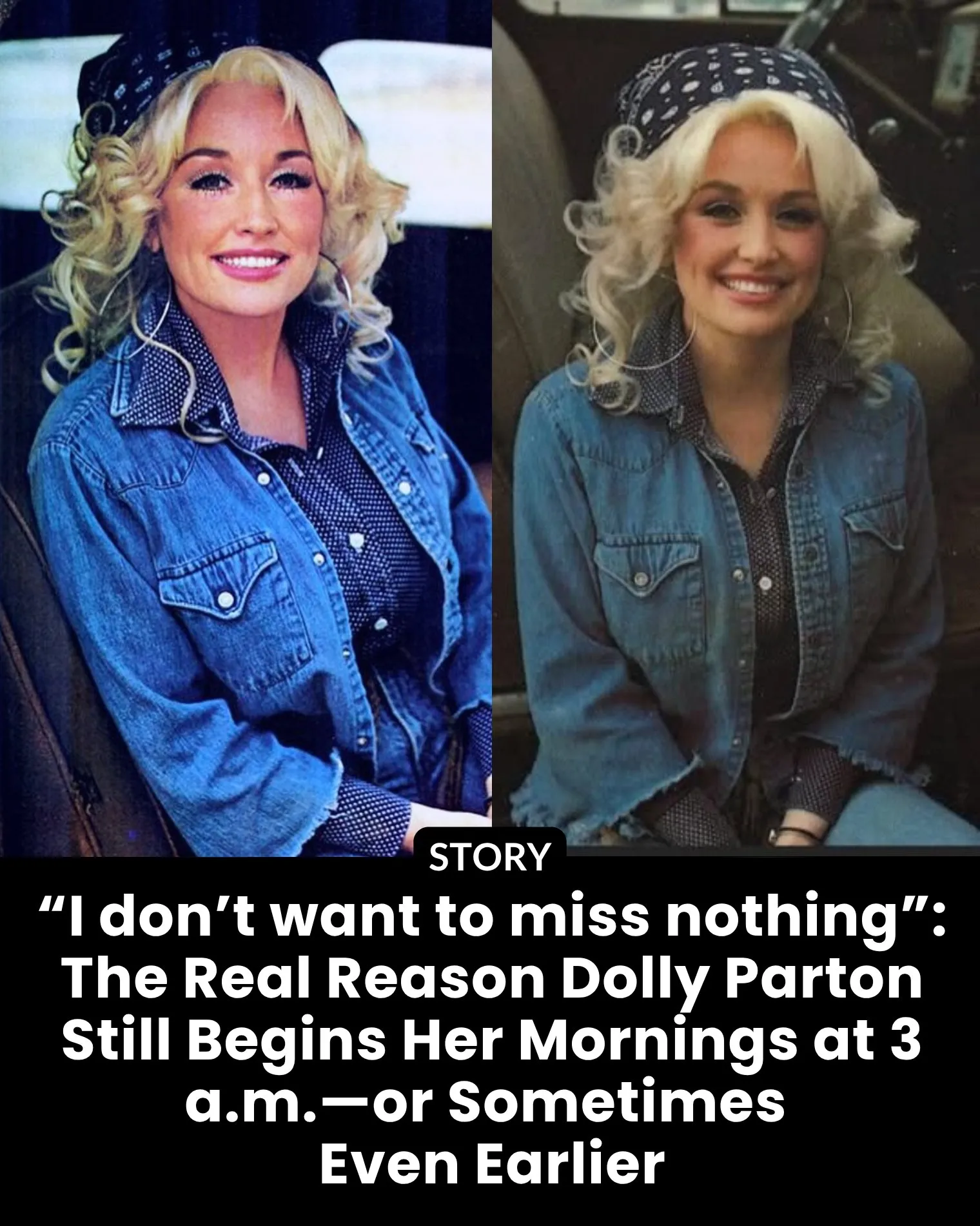 “I Don’t Want to Miss Nothing”: Why Dolly Parton Still Wakes at 3 A.M.—and What Those Hours Really Mean to Her