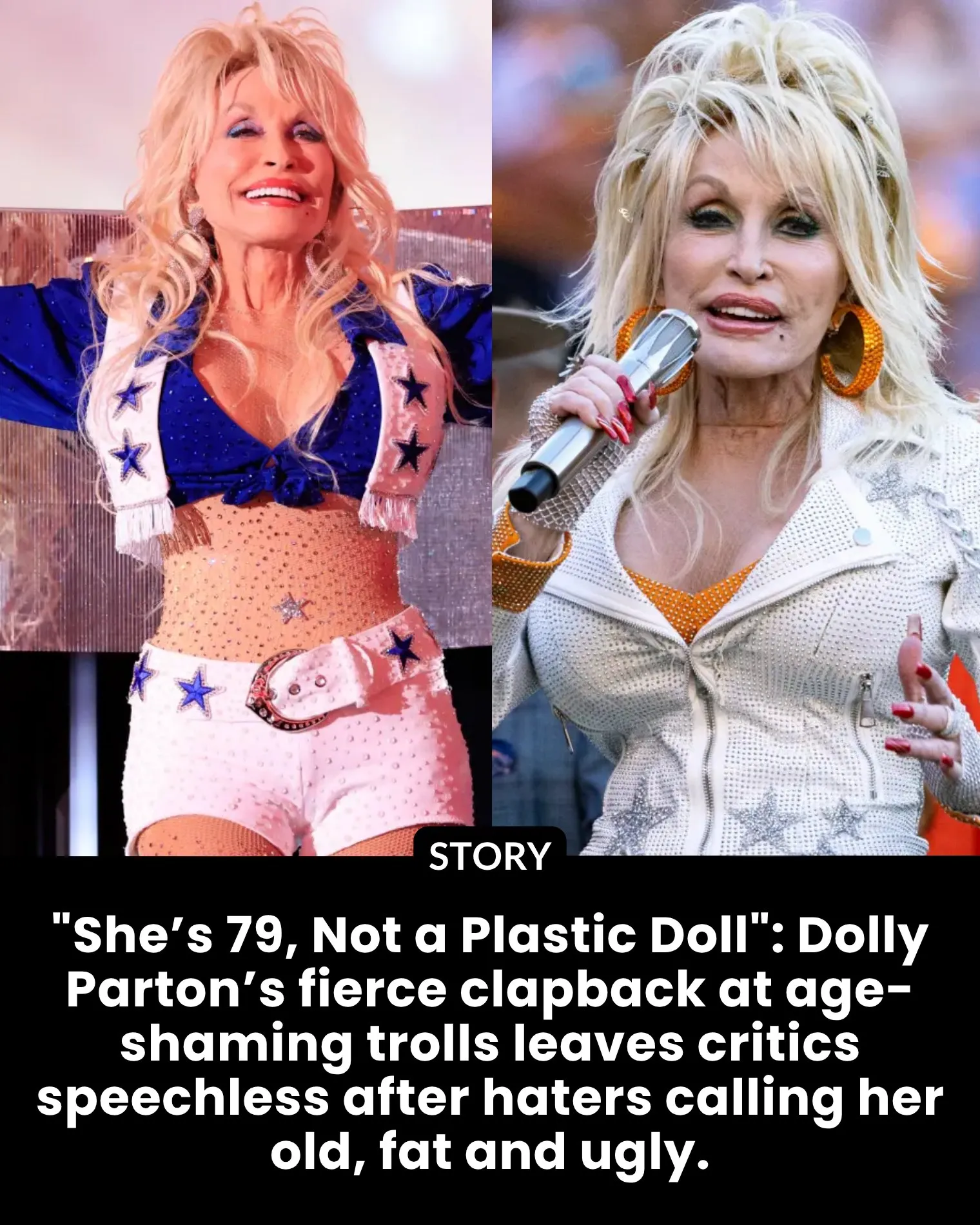 “SHE’S 79, NOT A PLASTIC DOLL” — DOLLY PARTON’S FIERCE CLAPBACK TO AGE-SHAMING TROLLS