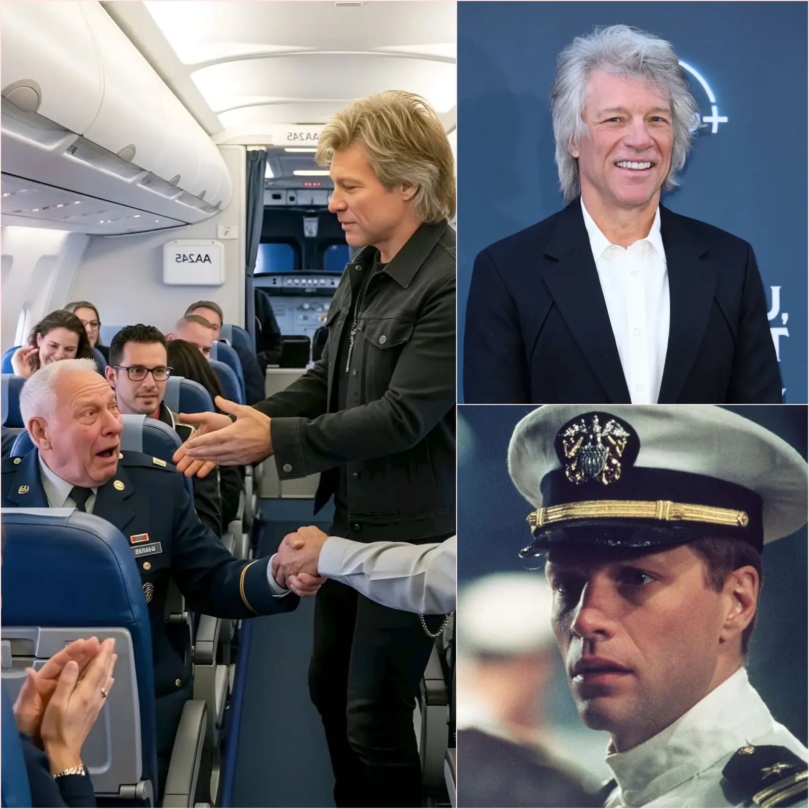 JON BON JOVI – “YOU’VE DONE MORE FOR THIS COUNTRY THAN I EVER COULD.” On Flight AA245, somewhere above the clouds at 35,000 feet, Jon Bon Jovi transformed a routine trip into a moment passengers will be telling for the rest of their lives.